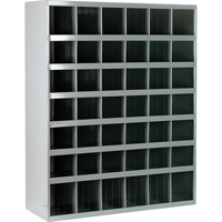 Steel Storage Bin Cabinet, 33-3/4" W x 12" D x 42" H, Grey CA151 | M & M Nord Ouest Inc