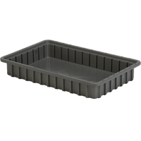 Divider Box&reg; Containers, Polyethylene, 16.5" W x 10.9" D x 2.5" H, Grey M & M Nord Ouest Inc
