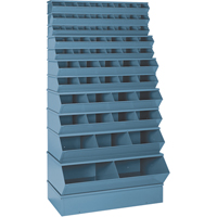 Bacs sectionnels superposables, Cap. 100 lb, 37" la x 8" p x 4-1/2" h, Bleu CA786 | M & M Nord Ouest Inc
