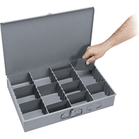 Boîtes &agrave; compartiments ajustables, Acier, Variable compartiments, 18" la x 12" p, 3" h, Gris M & M Nord Ouest Inc