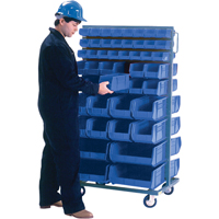 Support mobile deux c&ocirc;t&eacute;s pour bacs, &agrave; deux c&ocirc;t&eacute;s, 96 bacs, 36" la x 24" p x 63" h M & M Nord Ouest Inc