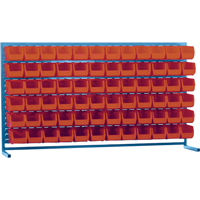 Rayonnage &agrave; persienne avec bacs, 72 bacs, 72" la x 15" p x 40" h M & M Nord Ouest Inc