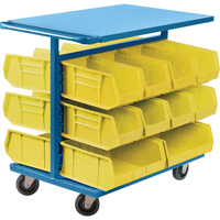 Chariot &agrave; bacs avec bacs, &agrave; deux c&ocirc;t&eacute;s, 20 bacs, 24" la x 38-1/2" p x 36-1/2" h M & M Nord Ouest Inc