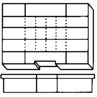 Boîte &agrave; compartiments, Plastique, 15-1/2" la x 11-3/4" p, 2-1/2" h, Gris M & M Nord Ouest Inc