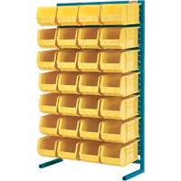Single-Sided Stationary Bin Rack, 36" W x 12" D x 61" H, 28 Bins M & M Nord Ouest Inc