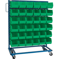 Support mobile pour bacs &agrave; un c&ocirc;t&eacute;, &agrave; un c&ocirc;t&eacute;, 36 bacs, 36" la x 16" p x 46-1/2" h M & M Nord Ouest Inc