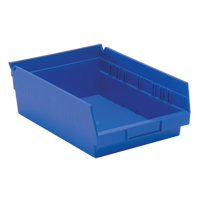 Bacs de rangement pour tablettes, 8-3/8" la x 4" H x 11-5/8" p, Bleu, Capacit&eacute; 30 lb M & M Nord Ouest Inc