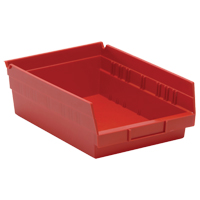 Bacs de rangement pour tablettes, 8-3/8" la x 4" H x 11-5/8" p, Rouge, Capacit&eacute; 30 lb M & M Nord Ouest Inc