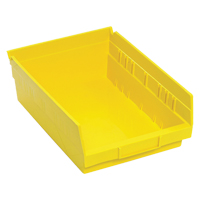 Bacs de rangement pour tablettes, 8-3/8" la x 4" H x 11-5/8" p, Jaune, Capacit&eacute; 30 lb M & M Nord Ouest Inc