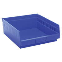 Bacs de rangement pour tablettes, 11-1/8" la x 4" H x 11-5/8" p, Bleu, Capacit&eacute; 30 lb M & M Nord Ouest Inc