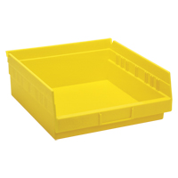 Bacs de rangement pour tablettes, 11-1/8" la x 4" H x 11-5/8" p, Jaune, Capacit&eacute; 30 lb M & M Nord Ouest Inc