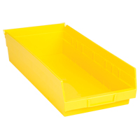 Bacs de rangement pour tablettes, 8-3/8" la x 4" H x 17-7/8" p, Jaune, Capacit&eacute; 40 lb M & M Nord Ouest Inc