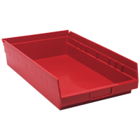 Bacs de rangement pour tablettes, 11-1/8" la x 4" H x 17-7/8" p, Rouge, Capacit&eacute; 40 lb M & M Nord Ouest Inc