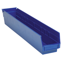 Bacs de rangement pour tablettes, 4-1/8" la x 4" H x 23-5/8" p, Bleu, Capacit&eacute; 50 lb M & M Nord Ouest Inc