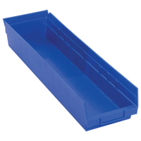 Bacs de rangement pour tablettes, 6-5/8" la x 4" H x 23-5/8" p, Bleu, Capacit&eacute; 50 lb M & M Nord Ouest Inc