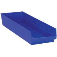 Shelf Bins, 8-3/8" W x 4" H x 23-5/8" D, Blue, 50 lbs. Capacity M & M Nord Ouest Inc