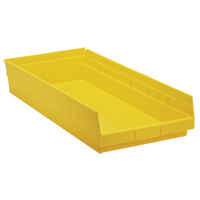 Shelf Bins, 11-1/8" W x 4" H x 23-5/8" D, Yellow, 50 lbs. Capacity M & M Nord Ouest Inc