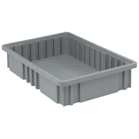 Divider Box&reg; Containers, Plastic, 16.5" W x 10.9" D x 3.5" H, Grey M & M Nord Ouest Inc