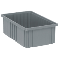 Divider Box&reg; Containers, Plastic, 16.5" W x 10.9" D x 6" H, Grey M & M Nord Ouest Inc