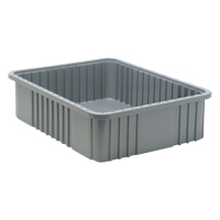 Divider Box&reg; Containers, Plastic, 22.5" W x 17.5" D x 6" H, Grey M & M Nord Ouest Inc