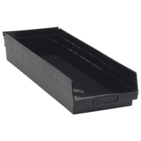 Economy Shelf Bin, 8-3/8" W x 4" H x 23-5/8" D, Black, 60 lbs. Capacity M & M Nord Ouest Inc