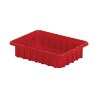 Divider Box&reg; Containers, Polyethylene, 10.8" W x 8.3" D x 2.5" H, Red M & M Nord Ouest Inc