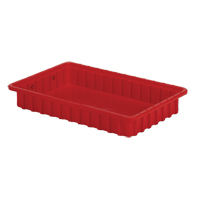 Divider Box&reg; Containers, Polyethylene, 16.5" W x 10.9" D x 2.5" H, Red M & M Nord Ouest Inc