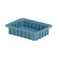 Divider Box&reg; Containers, Polyethylene, 10.8" W x 8.3" D x 2.5" H, Light Blue M & M Nord Ouest Inc