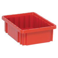 Divider Box&reg; Containers, Plastic, 10.9" W x 8.3" D x 3.5" H, Red M & M Nord Ouest Inc