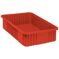 Contenants Divider Box, Plastique, 22,5" la x 17,5" p x 6" h, Rouge M & M Nord Ouest Inc