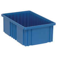 Contenants Divider Box<sup>MD</sup>, Plastique, 16,5" la x 10,9" p x 6" h, Bleu CC949 | M & M Nord Ouest Inc