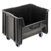 Bac g&eacute;ant mobile empilable, 12-7/16" ha x 19-7/8" la x 15-1/4" p, Capacit&eacute; de 250 lb, Noir M & M Nord Ouest Inc