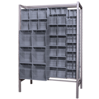 Syst&egrave;me de stockage &agrave; glissi&egrave;re &agrave; bacs basculants autonome, 51-1/4" la x 26" p x 77" h, 101 tiroirs M & M Nord Ouest Inc
