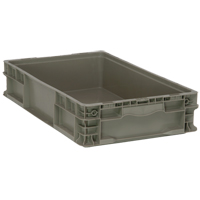 Contenant pliable et empilable, 15" la x 24" p x 5" h, Gris M & M Nord Ouest Inc
