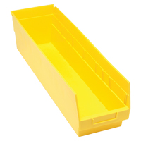 Store More Plastic Shelf Bins, 6-5/8" W x 6" H x 23-5/8" D, Yellow, 90 lbs. Capacity M & M Nord Ouest Inc