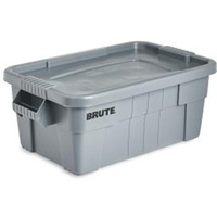 Bac de stockage Brute avec couvercle, 27,88” p x 16,5” la x 10,7" h, Capacité 112 lb, Gris CF681 | M & M Nord Ouest Inc