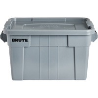 Brute Storage Tote with Lid, 27.88” D x 17.38” W x 15.13” H, 160 lbs. Capacity, Grey M & M Nord Ouest Inc