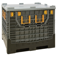 Collapsible Bulk Container, 47.2" L x 39.4" W x 39.4" H, Grey M & M Nord Ouest Inc