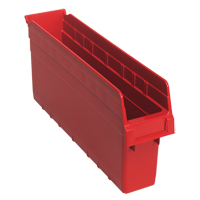 Store-Max Shelf Bins, 4-3/8" W x 8" H x 17-7/8" D, Red, 56 lbs. Capacity M & M Nord Ouest Inc