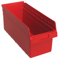 Bacs pour &eacute;tag&egrave;re Store-Max, 8-3/8" la x 8" H x 17-7/8" p, Rouge, Capacit&eacute; 56 lb M & M Nord Ouest Inc
