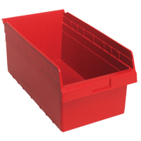 Bacs pour &eacute;tag&egrave;re Store-Max, 11-1/8" la x 8" H x 17-7/8" p, Rouge, Capacit&eacute; 56 lb M & M Nord Ouest Inc
