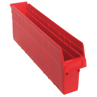Store-Max Shelf Bins, 4-3/8" W x 8" H x 23-5/8" D, Red, 68 lbs. Capacity CF897 | M & M Nord Ouest Inc