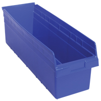 Store-Max Shelf Bins, 8-3/8" W x 8" H x 23-5/8" D, Blue, 68 lbs. Capacity CF904 | M & M Nord Ouest Inc