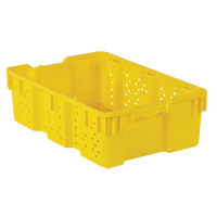Contenant en plastique empilable Stack-N-Nest pour l'agriculture, 16" x 23,9" x 7,3", Jaune M & M Nord Ouest Inc