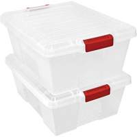 Contenant avec loquets en plastique,  la x 21" p x 7,75" h, Transparent M & M Nord Ouest Inc