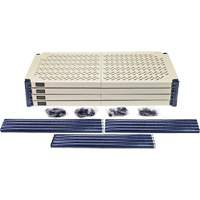 &eacute;tag&egrave;re en fils m&eacute;talliques avec tablettes en plastique, Cadre en fils m&eacute;talliques avec tablettes en plastique, Sans boulons, Capacit&eacute; 600 lb, 30" la x 72" h x 18" p M & M Nord Ouest Inc