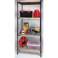 &eacute;tag&egrave;re en fils m&eacute;talliques avec tablettes en plastique, Cadre en fils m&eacute;talliques avec tablettes en plastique, Sans boulons, Capacit&eacute; 600 lb, 30" la x 72" h x 18" p M & M Nord Ouest Inc