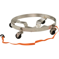 Chariots &agrave; &eacute;tages multiples pour baril, Acier inoxydable, Capacit&eacute;e 900 lb, Diam&egrave;tre 23-1/2", Roue en Caoutchouc M & M Nord Ouest Inc