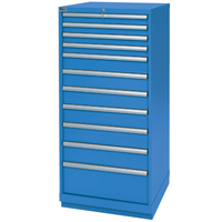 Armoires de rangement avec tiroirs, 11 tiroirs, 28-1/4" la x 28-1/2" p x 59-1/2" h, Bleu brillant M & M Nord Ouest Inc