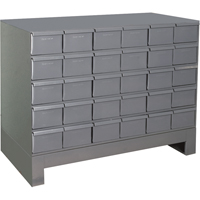 Armoires &agrave; tiroirs industriels avec base, 30 tiroirs, 34-1/8" la x 12-1/4" p x 26-7/8" h, Gris M & M Nord Ouest Inc